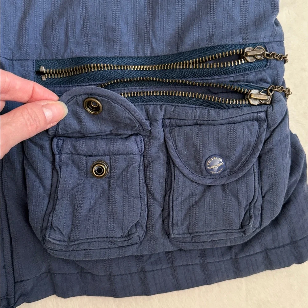 {NWT} Denim & Supply by Polo Ralph Lauren | Cotton Silk Utility Vest Blue (L) - Picture 12 of 16
